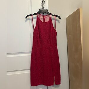 Lace mini BCBG Maxazaria dress with slit